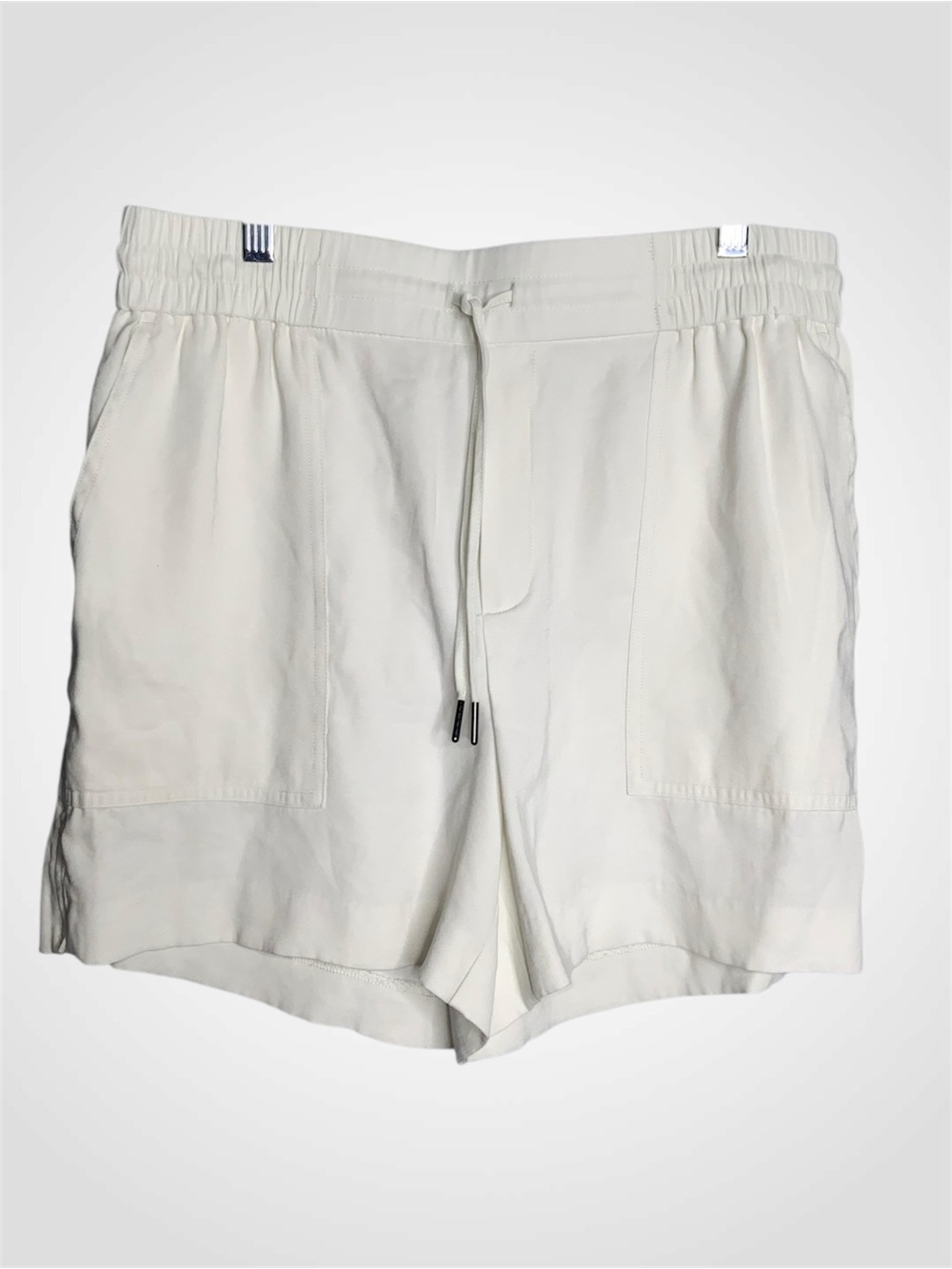 Kersh High-Waist Cream Drawstring Shorts With Pockets Medium